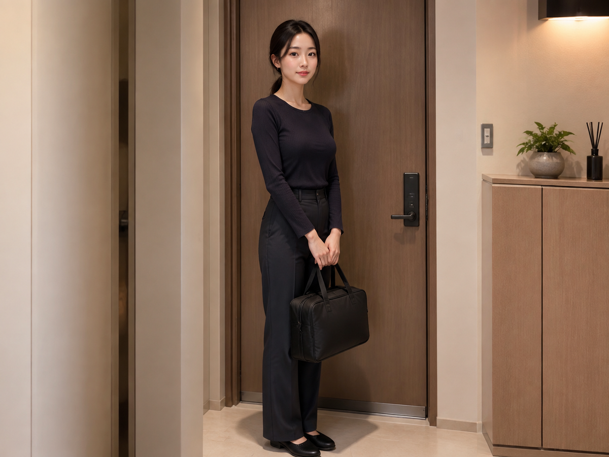 이천 방문 홈케어 일정을 준비하는 젊은 성인 한국 여성 관리사
